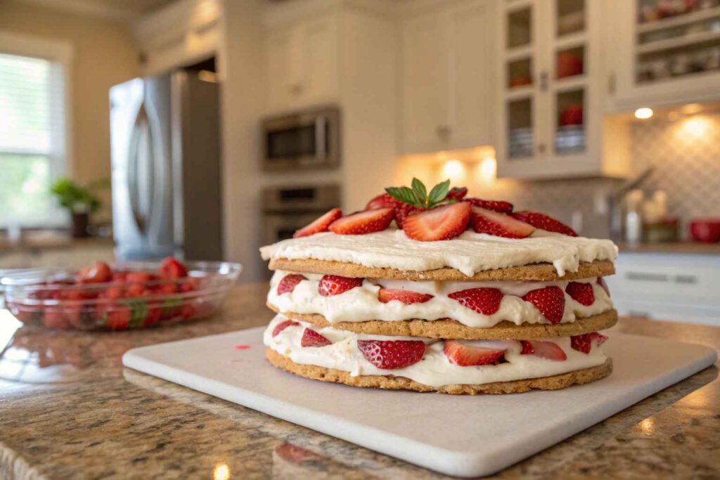 Strawberry Icebox Cake {No Bake}