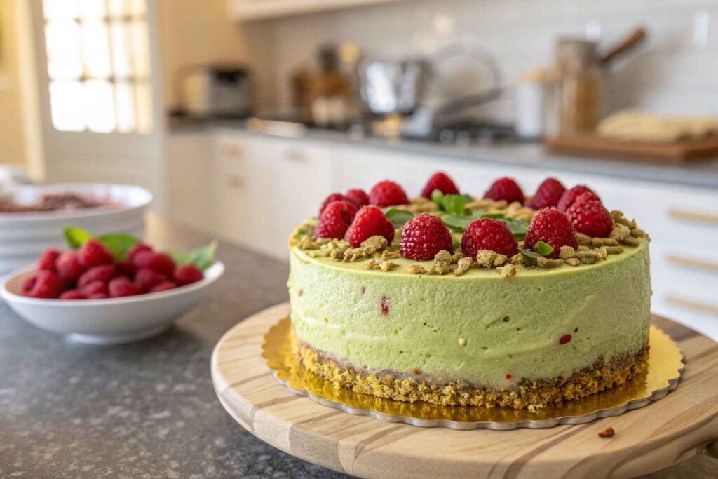 Pistachio Raspberry Cake