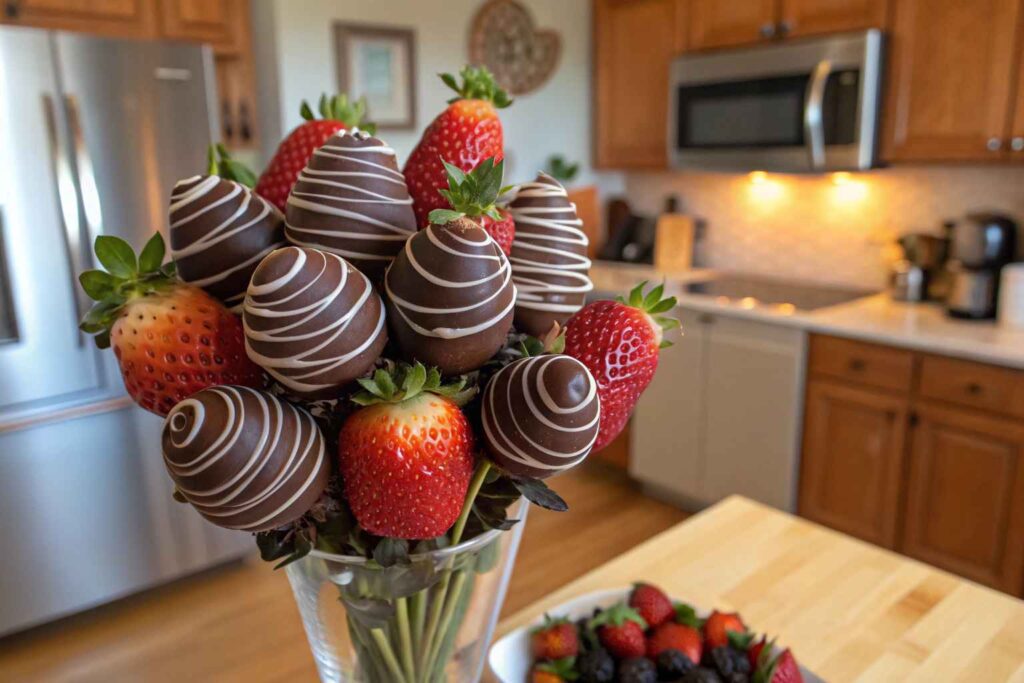 Chocolate covered strawberries bouquet