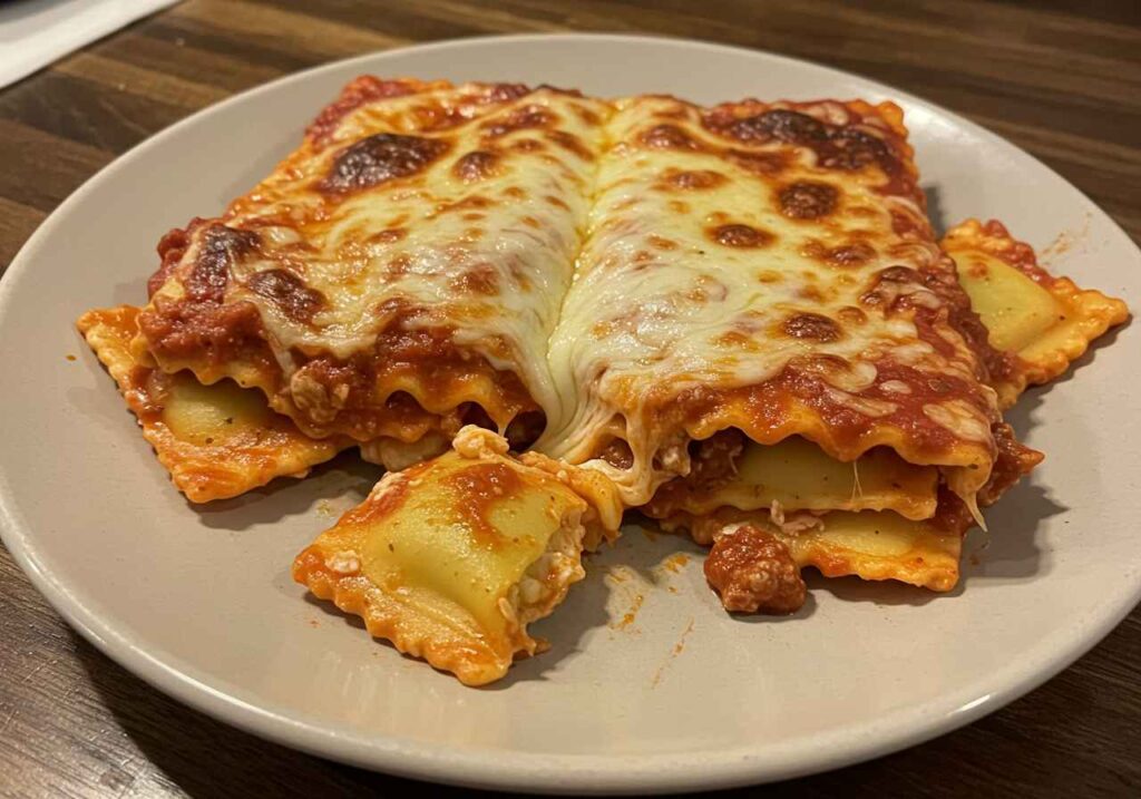 crockpot ravioli lasagna in