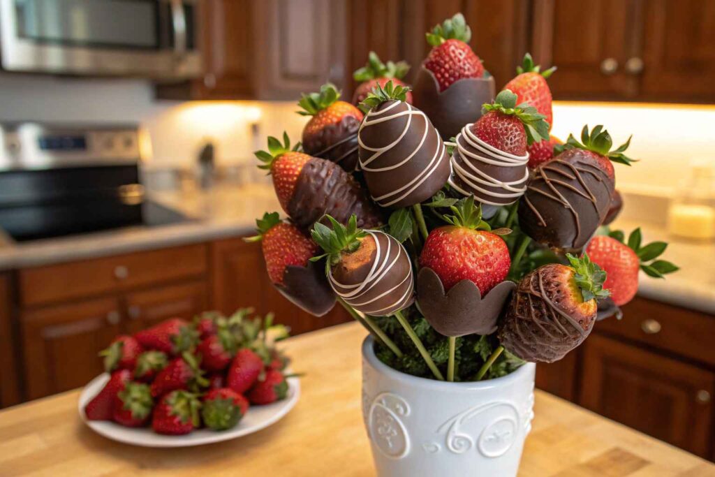 Chocolate covered strawberries bouquet