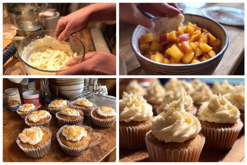 Honey Peach Cream Cheese Cupcakes