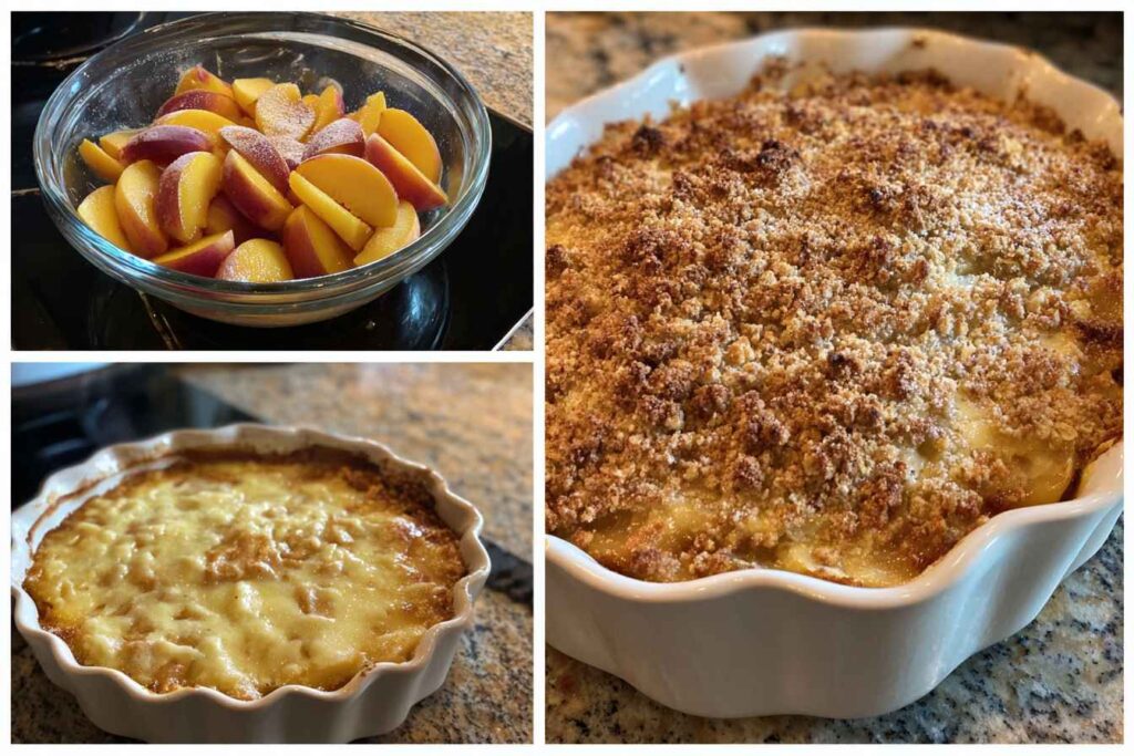 peach crisp with fresh peaches