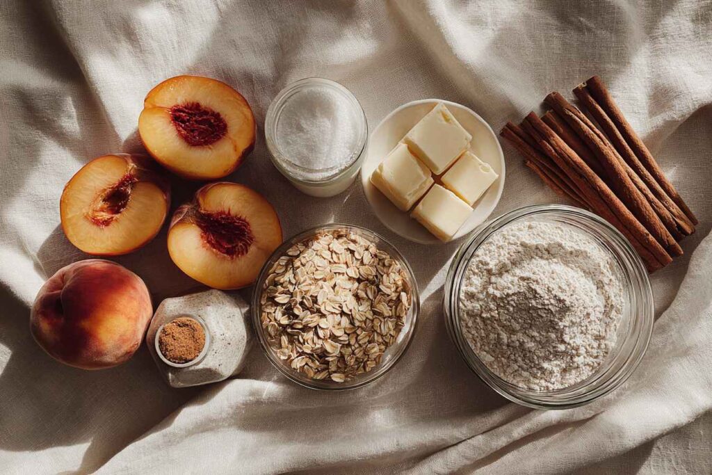 peach crisp with fresh peaches