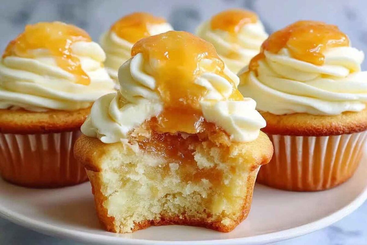 Honey Peach Cream Cheese Cupcakes