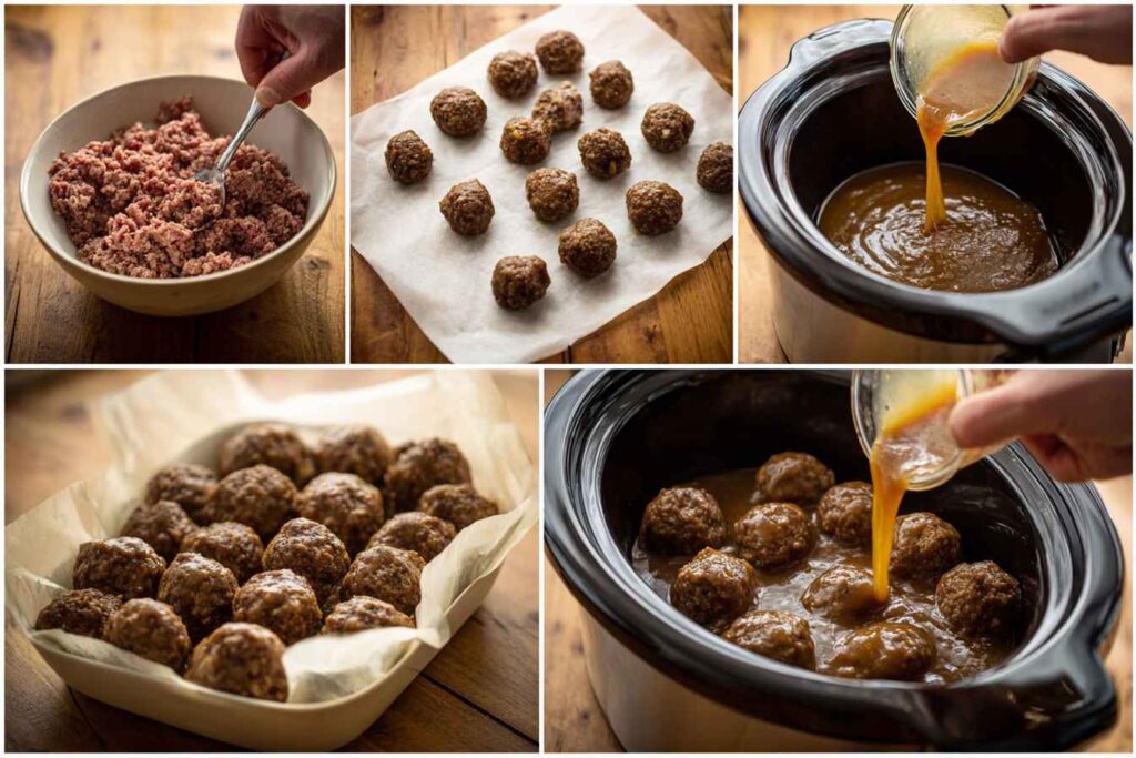 Crockpot Salisbury Steak Meatballs
